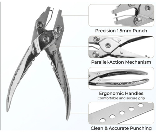 Parallel metal hole punch - hole,