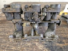 Saab 96 Manifold Triple Solex Carburetor 2 Stroke 3 Cylinder Motor Carb OEM