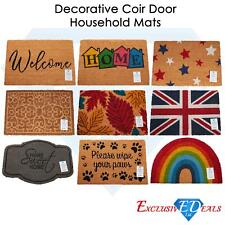 Door Mat Doormats Non Slip Natural Coir Welcome Indoor Outdoor Home Backdoor Mat