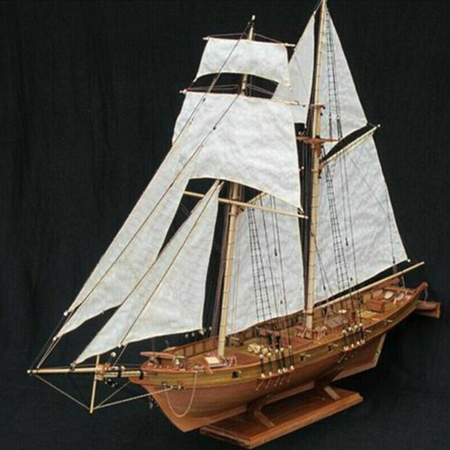 Handmade wooden sailboat ship - handmade,