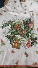 Vintage Christmas Holly Tablecloth Square 120 x 120 cm