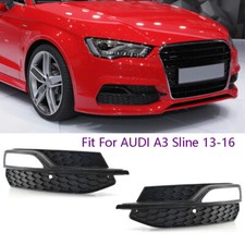 Fits For AUDI S3 A3 S-Line 2013-16 Lower Bumper Fog Light Cover Grill Grille R&L