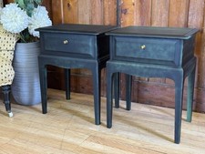 Vintage Stag Minstrel Bedside Tables  Painted Black & Green Bedside Drawers