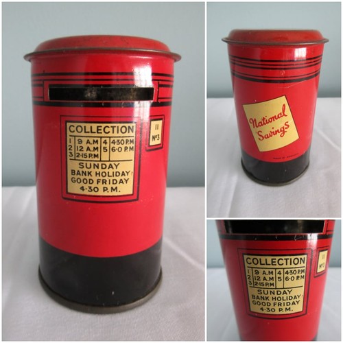 Vintage money box 1950s red - vintage,