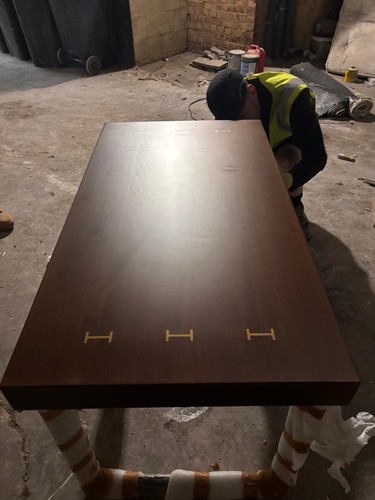 Solid walnut table desk - walnut, table/desk