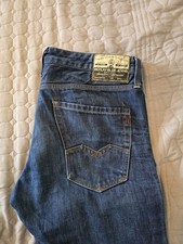 Mens Replay Waitom Jeans W34 L32 Blue Denim