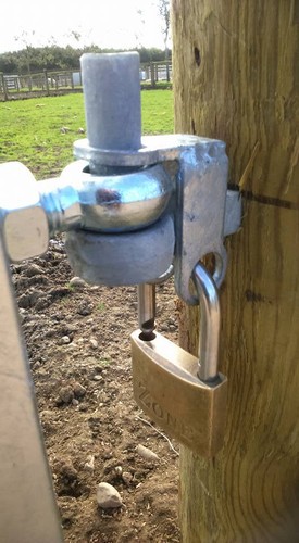 Two anti gate theft brackets
