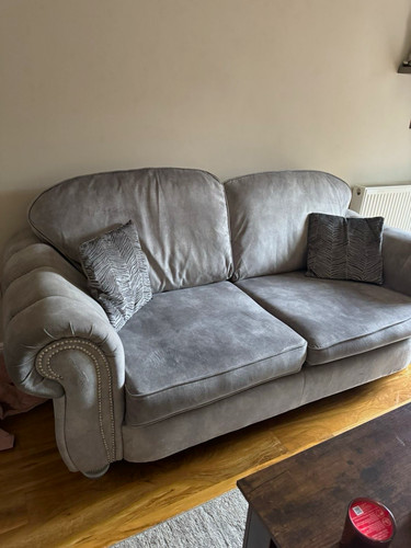 Grey seater rolled arm - rolled,