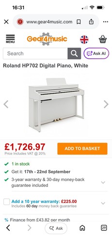 Roland hp702 digital piano - hp702,