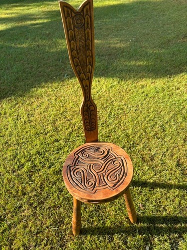 Antique oak spinning chair - spinning,