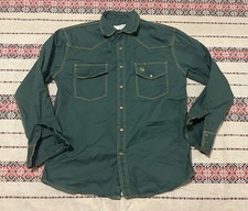 Western Welder Green Snap Workwear Shirt Sz XL