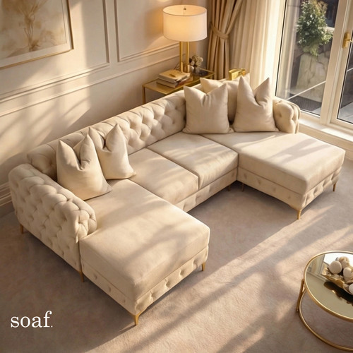 Large shaped corner sofa 6 - u-shaped,