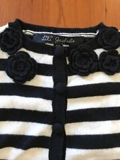 Lili Gaufrette (France) NWOT Black & White Stripe Knit Cardigan - 3  Months