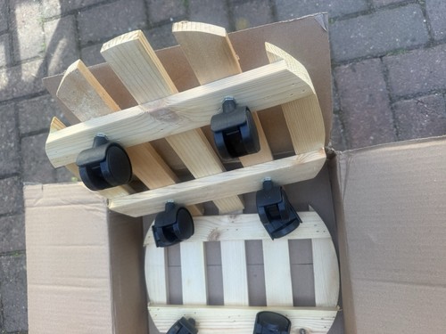 Plant stand caddy wooden - caddy, round