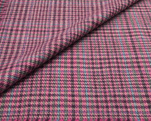 Multicolour check fabric - fabric, wool