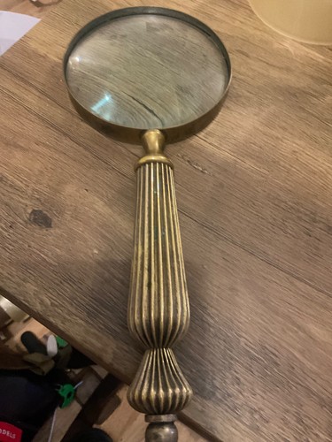 Antique brass heavy magnifying - antique,