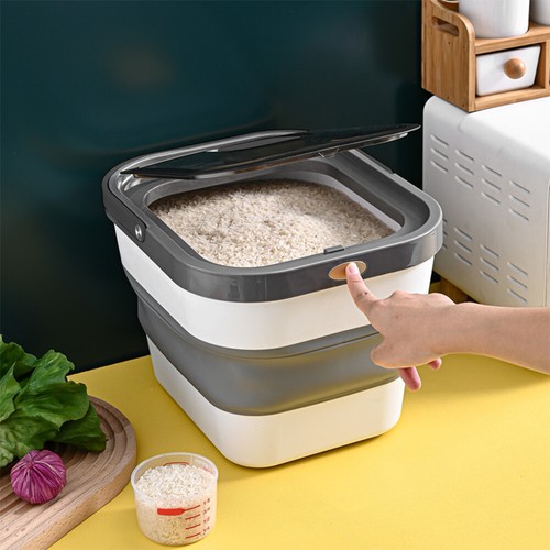 Rice bucket dispenser foldable - bucket,