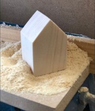 wooden houses in a box, set of 24 houses. 34x34mm square @ 50mm high. 