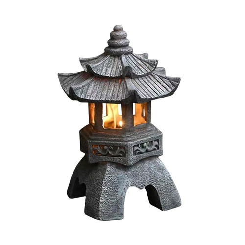 Solar powered resin pagoda - resin,