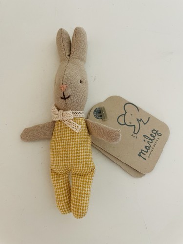 Maileg rabbit yellow check - maileg,