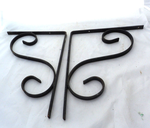 Pair black wrought iron - of,