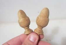 Wooden Furniture Finials Top Ends Old Turned Wood Acorn Finial 2"H - £4pair