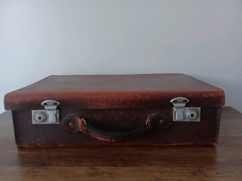 Small vintage brown - brown, leather