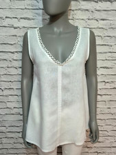 Vanucci White Linen Sleeveless Tunic Top BNWT, size Small (UK 8-12)