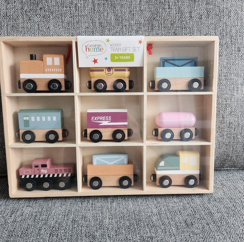Wooden magnetic train cars - train,