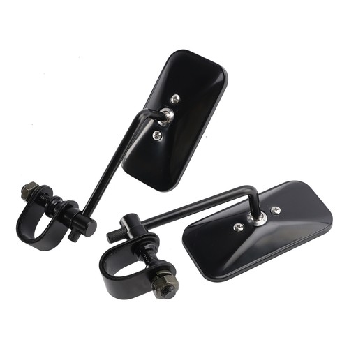 Black retro retangular mirrors - black,
