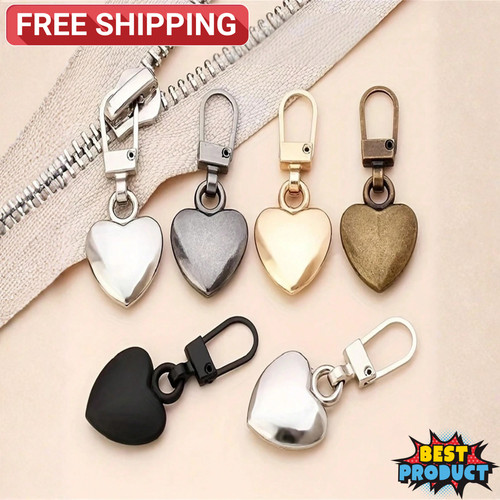 10pc heart shape zipper - heart,