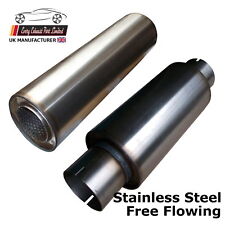 Exhaust Muffler Free Flowing Silencer High Performance Resonator Stainless Steel