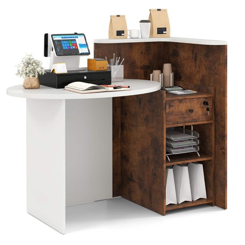 Front reception office desk - front,
