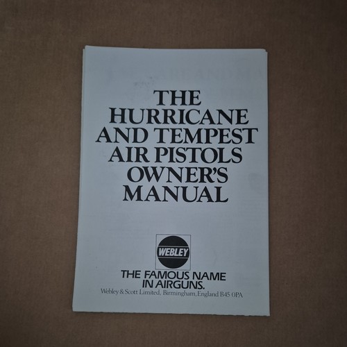 Webley tempest owners manual - tempest,