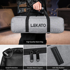 LEKATO Aluminum Alloy Pedalboard with Power Supply and Carrying Bag