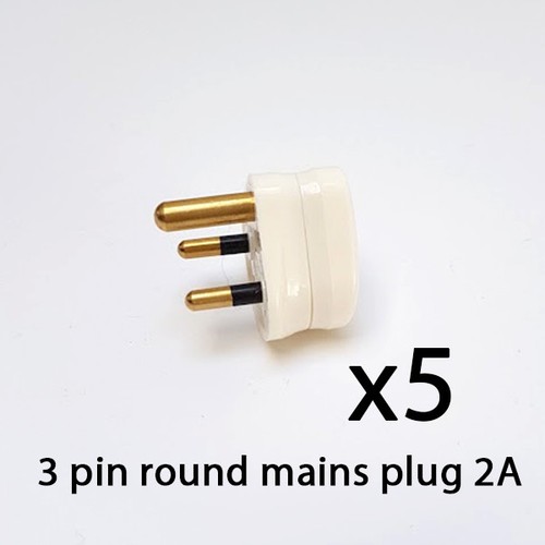 Pin round mains plug - 3-pin, 2a