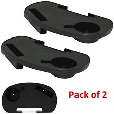 2 x RECLINING GARDEN LOUNGER CHAIR CLIP ON SIDE TABLE CUP DRINK HOLDER TRAY