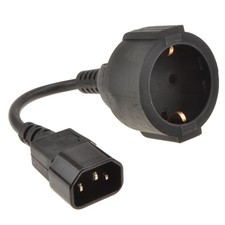 IEC 3 Pin C14 Kettle to European Schuko Power Plug Socket Adapter Cable 0.15m