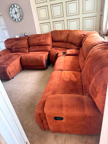 Dfs brown suede corner - brown,