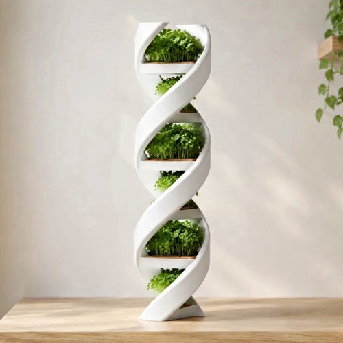 White spiral vertical tiered - white,