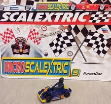 Micro Scalextric Go Super Kart Blue #1 12v 1:64 Scale Hornby GBC01 PreLoved Gift
