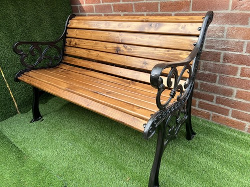 Rustic cast iron garden bench - rustic,