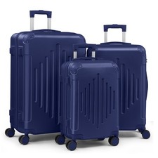 Suitcase Set of 3 ABS Cabin Hard Shell Luggage Travel Trolley 4Wheel Lightweig