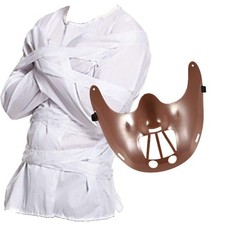 Adult Hannibal Lecter Halloween Fancy Dress Costume Straight Jacket & Mask