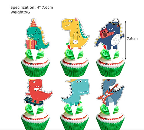 24pcs cute dinosaur cake - 24pcs,