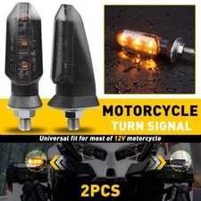 Motorcycle 2X LED Flowing Turn Signals Amber Indicator Light For Honda SuzUSi