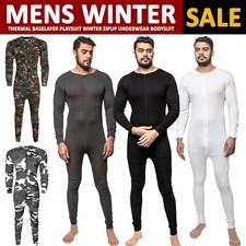 MENS BASELAYER THERMAL JUMPSUIT ALL IN ONE UNDERWEAR PLAYSUIT ZIP UP BODYSUIT