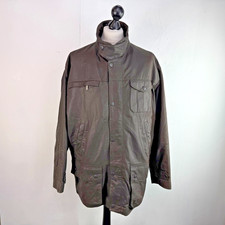 Barbour Bushman Leather Jacket A2020 Men’s Oversized XL 56in Heavy Brown Country