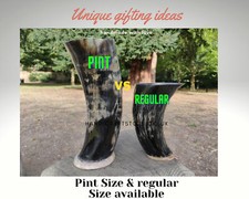 Natural Finish Ox-Horn Viking Beer Drinking Cups, Pint or Regular Size Horn Cup
