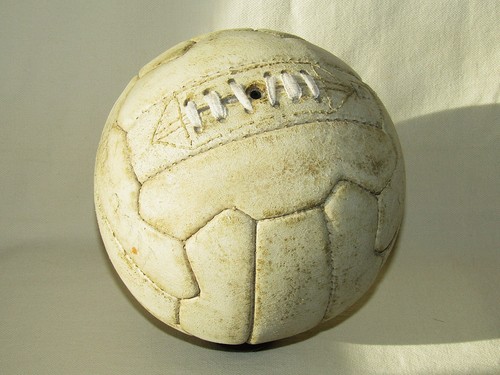 Vintage white leather football - vintage,